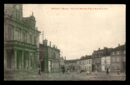 55 - REVIGNY-SUR-ORNAIN - PLACE DE  L'HOTEL DE VILLE ET RUE DE LA GARE - EDITEUR MORTUREUX - Revigny Sur Ornain