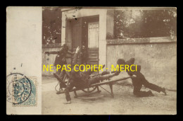 55 - COMMERCY - AFFICHE DE LA SOCIETE MIXTE DE TIR - SCENE COMIQUE - CARTE PHOTO ORIGINALE - Commercy