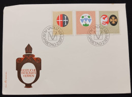 D)1971, LIECHTENSTEIN, FIRST DAY COVER, ISSUE, RELIGIOUS SHEETS, HOSPITALS OF ST. JOHN OF FELDKIRCH, WEINGARTEN ABBEY, O - Autres & Non Classés