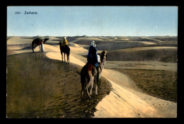 SCENES ET TYPES - SAHARA - LEHNERT ET LANDROCK - CHAMEAUX DANS LE SAHARA - CARTE COLORISEE - Afrique