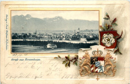 Gruss Aus Rosenheim - Litho Prägekarte - Rosenheim