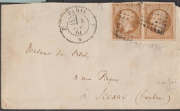 SOLDE PAIRE Du N°13Bc BRUN FONCE 1 TBE Et 1 BE Signé Cote 250€ - 1853-1860 Napoleon III