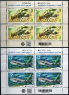 Moldova 2024 "Europa" Underwater Flora And Fauna. 2 Bl. Of 4v Quality:100% - Moldawien (Moldau)