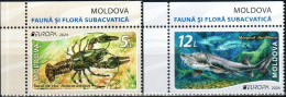 Moldova 2024 "Europa" Underwater Flora And Fauna. 2v Quality:100% - Moldavie