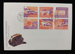D)1989, SWEDEN, FIRST DAY COVER, ISSUE, COMPANIES IN SMÅLAND, HAMMOCKS, VÄRNAMO, FURNITURE TOOLS. ALMHULT, SEWING MACHIN - Other & Unclassified