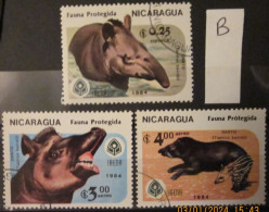 NICARAGUA ~ 1984 ~ S.G. NUMBERS 2636 + 2638 - 2639. ~ 'LOT B' ~ WILDLIFE. ~ VFU #03498 - Nicaragua