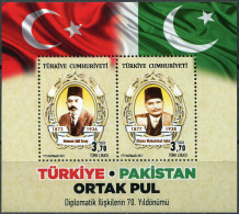 TURKEY - 2017 - S/S MNH ** - 70 Years Of Diplomatic Relations With Pakistan - Unused Stamps