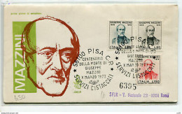 Italia FDC Venetia 1972 Mazzini  Viaggiata Racc. Per L'Italia 1003 - FDC