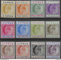 1904-10 Cyprus Edward VII 15v. MH SG N. 60/71 - Autres & Non Classés