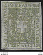 1860 Toscana 5c Verde Oliva Giallastro MNH Sassone 18b - Toscana