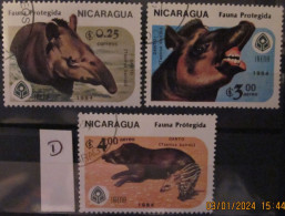 NICARAGUA ~ 1984 ~ S.G. NUMBERS 2636 + 2638 - 2639. ~ 'LOT D' ~ WILDLIFE. ~ VFU #03500 - Nicaragua