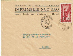 LPP15 -  INDOCHINE LETTRE HANOI / PARIS 16/7/1937 - Storia Postale