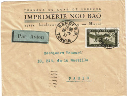 LPP15 -  INDOCHINE LETTRE HANOI / PARIS 28/6/1937 - Lettres & Documents