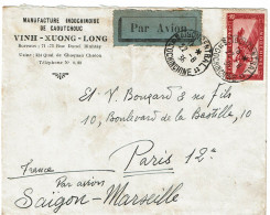 LPP15 -  INDOCHINE LETTRE SAIGON / PARIS 22/8/1936 - Lettres & Documents
