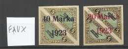 FAKE Estonia Estland 1923 Michel 43 - 44 B Alte Fälschungen Old Forgeries Faux * - Estonie
