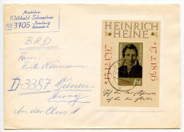 Germany, East 1978 Cover; Ilsenburg To Vienenburg; 1m. Heinrich Heine Souvenir Sheet - Brieven En Documenten