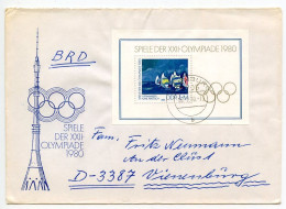 Germany, East 1980 Cover; Ilsenburg To Vienenburg; 1m. 20th Summer Olympic Games In Moscow Souvenir Sheet - Storia Postale