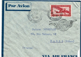 LPP15 -  INDOCHINE LETTRE AVION  SAIGON / PARIS 21/12/1935 CACHET COMMEMORATIF - Lettres & Documents