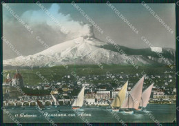 Catania Città Barche Etna Foto FG Cartolina ZKM7670 - Catania