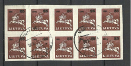 LITAUEN Lithuania 1991 Michel 480 As 10-block O Litauischer Reiter Ritter - Litauen