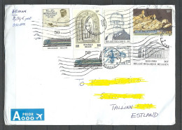 Belgique BELGIUM Belgien 2024 Air Mail Cover To Estonia With Interesting Stamps - Cartas & Documentos