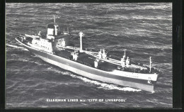 AK M.V. City Of Liverpool Auf Hoher See  - Commerce