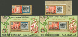 ADEN - HADHRAMAUT: Michel 222 A + 222B + Block 26A + 26B, 1968 Mexico Olympic Games & EFIMEX Philatelic Exposition, Perf - Yémen