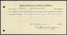 GERMANY: Authorization Dated 16/JA/1941 To Sailor (corporal) J. Klinkmüller To Leave The Camp On Martín García Island To - Otros & Sin Clasificación