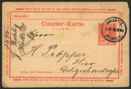 GERMANY: Postal Card Of Private Post Used In Halle On 1/MAR/1895, VF And Attractive! - Other & Unclassified