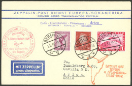 GERMANY: 1/MAY/1932 Berlin - Chile, Airmail Cover Sent By Zeppelin On The 4th Flight To South America, Arrival Backstamp - Altri & Non Classificati