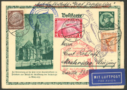 GERMANY: Card Sent From Berlin To Uruguay On 6/MAY/1933 On The 1st Flight To South America That Year, With Special Hands - Otros & Sin Clasificación