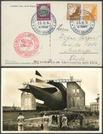 GERMANY: Postcard Sent To Santiago De Chile On 25/OC/1935, Dispatched Onboard The Zeppelin On The 15th Flight To South A - Autres & Non Classés