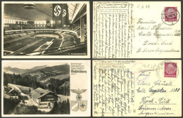GERMANY: NAZISM: Couple Of Postcards Sent To Argentina On 19/MAY And 20/AU/1938, Both With Illustrations Asserting Nazis - Autres & Non Classés