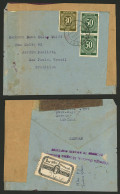 GERMANY: Cover Sent To Sao Paulo (Brazil) In DE/1947, With Censor Labels? On 2 Sides And On Back A Mark And Official Sea - Andere & Zonder Classificatie