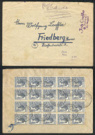 GERMANY: Cover Sent From Diethensdorf To Friedberg On 29/JUN/1948, With Attractive Postage On Back (12Pf. In Block Of 20 - Otros & Sin Clasificación