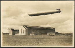 GERMANY: Graf Zeppelin über Der Werft, Excellent Front, With Some Adherences On Reverse, Very Nice! - Andere & Zonder Classificatie