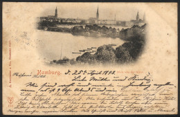 GERMANY: HAMBURG: Panorama Of The Alster, Ed. Koppmann, Used On 25/AP/1898, With Some Spots, Fine Quality! - Autres & Non Classés