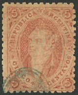 ARGENTINA: GJ.20j, 3rd Printing, Mulatto, With Attractive Cancel, Possibly Of STAGECOACH MAIL, Excellent Quality! - Sonstige & Ohne Zuordnung