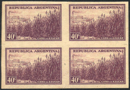 ARGENTINA: GJ.758, 1935/52 40c. Sugar Cane, PROOF In The Adopted Color, Printed On Special Paper For Specimens, Excellen - Other & Unclassified