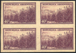 ARGENTINA: GJ.758, 1935/52 40c. Sugar Cane, PROOF In The Adopted Color, Printed On Special Paper For Specimens, Excellen - Autres & Non Classés