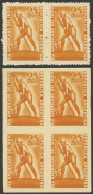 ARGENTINA: GJ.956, 1948 Indian Day, COLOR PROOF Printed On Paper Of Glazed Front, Imperforate Block Of 4 + Perforated Pa - Andere & Zonder Classificatie