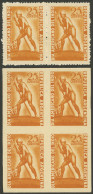 ARGENTINA: GJ.956, 1948 Indian Day, COLOR PROOF Printed On Paper Of Glazed Front, Imperforate Block Of 4 + Perforated Pa - Autres & Non Classés