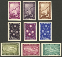 ARGENTINA: GJ.1026/28, 1954 ITU Conference, 3 Different COLOR PROOFS Of Each Value (9 Proofs), Very Fine Quality! - Autres & Non Classés