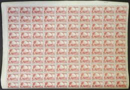 ARGENTINA: GJ.4, Cinderella Of 10c. Mermoz, COMPLETE SHEET Of 100 Examples, As The Day It Was Printed, From A Recent Fin - Otros & Sin Clasificación
