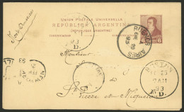 ARGENTINA: RARE DESTINATION: Double Postal Card Of 6c. + 6c. (with The Paid Reply Attached, Unused) Sent From Buenos Air - Otros & Sin Clasificación