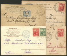 ARGENTINA: 4 Postcards Sent To Paris In 1903/4, 2 With Octagonal Marks Of French Paquebot, And 3 With French Postage Due - Other & Unclassified
