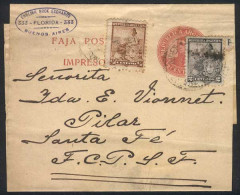 ARGENTINA: ½c. Wrapper + GJ.217 + 219 (total 3c.), Sent From B.Aires To Pilar In 1906, VF! - Autres & Non Classés