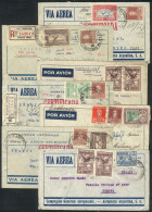 ARGENTINA: 7 Airmail Covers Sent To Italy Between 1929 And 1934, Some Registered, Varied Postages And Rates, VF Quality! - Autres & Non Classés