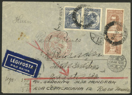 ARGENTINA: COVER FORWARDED WITH NEW POSTAGE: Airmail Cover Sent From HUNGARY To Buenos Aires On 12/JUL/1938 Via Germany  - Altri & Non Classificati