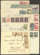 ARGENTINA: 9 Covers Used Between 1940 And 1956 Franked With Stamps Of The Issues Proceres & Riquezas I, Varied Rates And - Andere & Zonder Classificatie